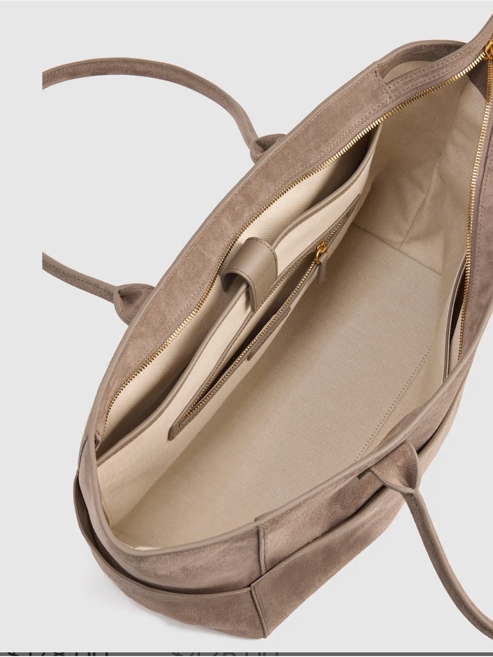 Quince Taupe Suede Tote Bag - Picture 6 of 11